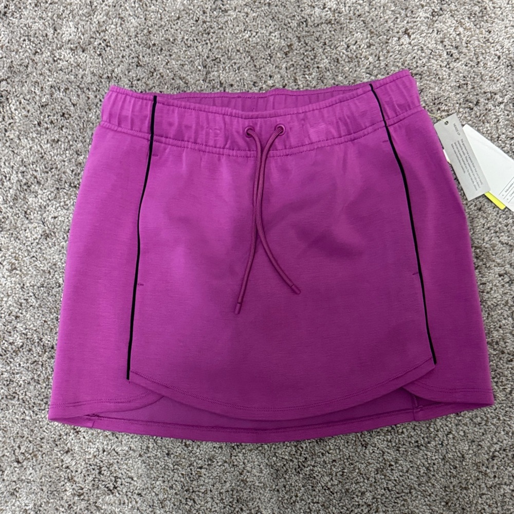 all in motion Fuchsia Drawstring Active Mini Skort with Black Piping